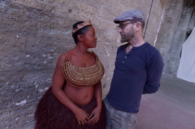 Brett Bailey talks to a performer