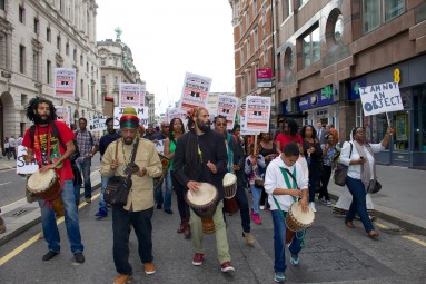 Protestors march against Exhibit B, 9/13/