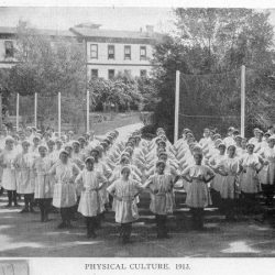 Physical education class at Nelson College for Girls. 1913